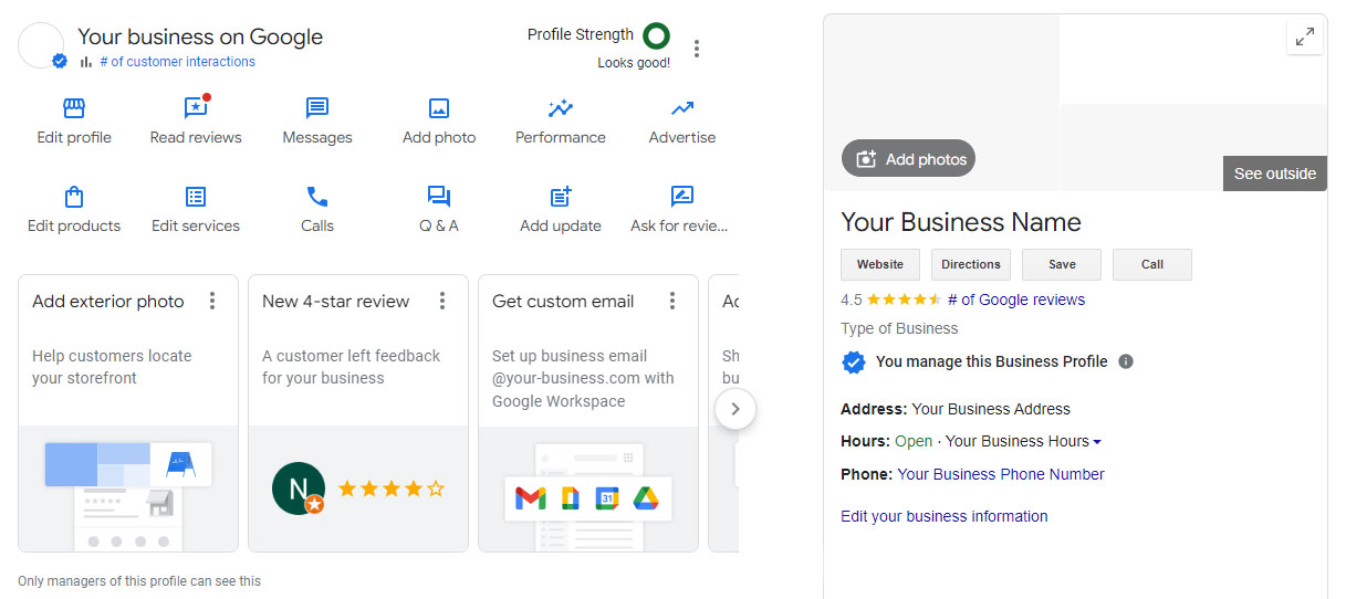 Google my business screenshot sample by QRCD